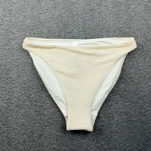 H&M‎ Gold Metallic Ribbed Bikini Bottoms NEW Women's Size 4